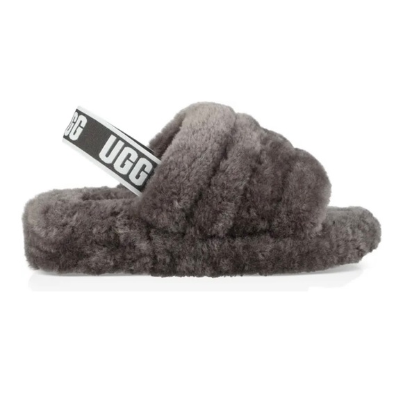 UGG Fluff Yeah Genuine Shearling Slingback Sandal Size 7 US
